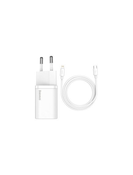 Baseus Super Si 1c 20W Hızlı Şarj Adaptörü + Type-C To Lightning iPhone Uyumlu 1m Şarj Kablosu TZCCSUP-B02